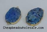 NGC8004 30*40mm - 35*45mm freeform druzy agate connectors