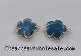 NGC854 28mm - 30mm flower agate gemstone connectors wholesale