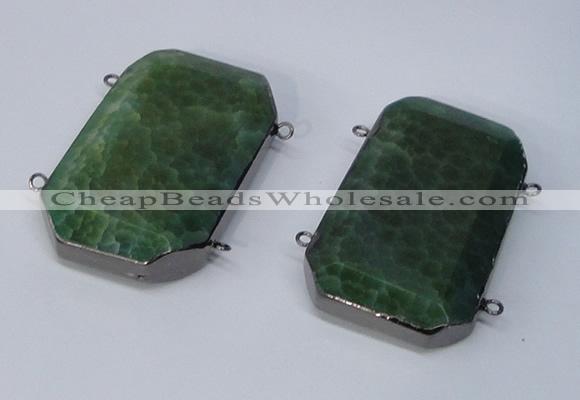 NGC972 35*55mm faceted octagonal agate connectors wholesale