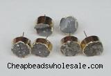 NGE108 18mm - 19mm freeform druzy agate gemstone earrings wholesale