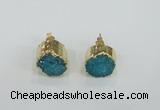 NGE115 12mm - 14mm freeform druzy quartz gemstone earrings