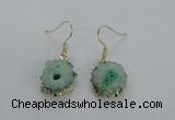 NGE125 8*12mm - 12*16mm freeform druzy agate gemstone earrings