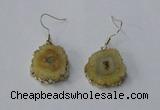 NGE129 18*20mm - 20*25mm freeform druzy agate gemstone earrings