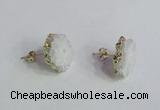 NGE138 12*14mm - 15*18mm freeform druzy agate gemstone earrings
