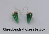 NGE158 11*20mm – 12*22mm cone agate gemstone earrings wholesale