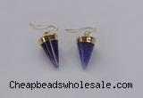 NGE159 11*20mm – 12*22mm cone agate gemstone earrings wholesale