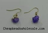 NGE171 5*8mm - 6*10mm nuggets druzy agate earrings wholesale