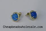 NGE179 10mm flat round agate gemstone earrings wholesale