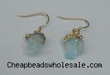 NGE24 10*14mm - 12*16mm nuggets druzy quartz earrings wholesale