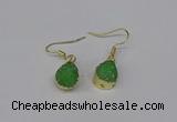 NGE247 10*12mm teardrop druzy agate gemstone earrings wholesale