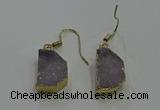 NGE321 10*14mm - 12*16mm freeform druzy agate gemstone earrings