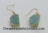 NGE325 10*14mm - 12*16mm freeform druzy agate gemstone earrings