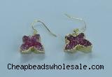 NGE356 10*14mm - 12*16mm butterfly druzy agate earrings wholesale