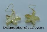 NGE389 20mm - 22mm starfish druzy agate earrings wholesale