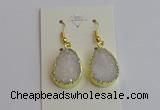 NGE401 15*20mm teardrop AB-color druzy agate gemstone earrings