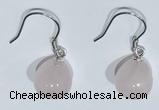 NGE428 10*10mm teardrop rose quartz earrings wholesale