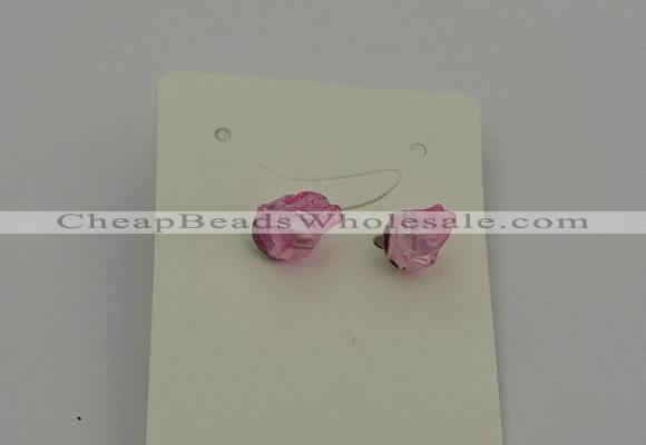 NGE5182 5*8mm - 6*10mm nuggets plated druzy quartz earrings