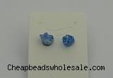 NGE5185 5*8mm - 6*10mm nuggets plated druzy quartz earrings
