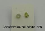 NGE5186 5*8mm - 6*10mm nuggets plated druzy quartz earrings