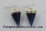NGE64 14*20mm - 15*22mm cone agate gemstone earrings wholesale