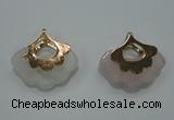 NGP1070 8*25*28mm rose quartz pendants with brass setting