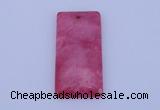 NGP136 2pcs 30*40mm rectangle dyed white jade gemstone pendants