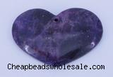 NGP160 2pcs 35*50mm heart kunzite gemstone pendants jewelry