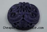 NGP1633 68*68mm Carved dyed natural hetian jade pendants wholesale