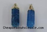 NGP1737 17*60mm faceted nuggets agate gemstone pendants wholesale