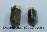 NGP1767 20*45mm - 25*50mm faceted nuggets green phantom quartz pendants