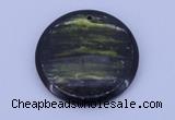 NGP182 40mm flat round fiery dragon fruit stone pendant jewelry