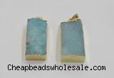 NGP1824 15*30mm - 20*35mm rectangle druzy agate pendants