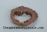 NGP1832 45*55mm - 55*60mm donut plated druzy agate pendants