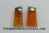 NGP1905 18*40mm - 20*50mm trapezoid agate gemstone pendants