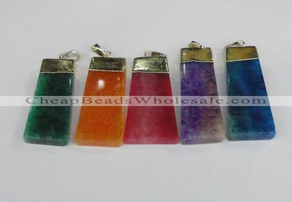 NGP1910 18*40mm - 20*50mm trapezoid agate gemstone pendants