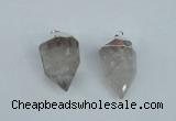 NGP1934 18*35mm - 20*40mm faceted nuggets white crystal pendants