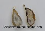 NGP1968 25*40mm - 30*50mm freeform druzy agate gemstone pendants