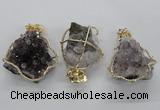 NGP1992 35*40mm - 40*45mm freeform druzy amethyst pendants