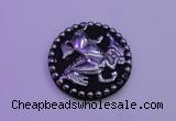 NGP2021 50mm carved silver plated matte black obsidian pendants