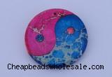 NGP204 6*40mm coin dyed imperial jasper gemstone pendant jewelry