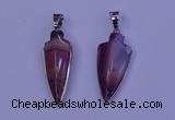 NGP2059 15*40mm - 18*45mm arrowhead striped agate pendants