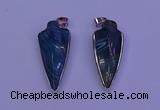 NGP2061 15*40mm - 18*45mm arrowhead striped agate pendants