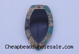 NGP210 30*50mm fashion dyed imperial jasper & black stone pendant
