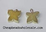 NGP2110 15*20mm - 18*25mm butterfly druzy agate gemstone pendants