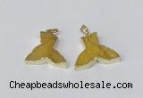 NGP2226 20*25mm - 22*30mm fishtail druzy agate gemstone pendants