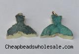 NGP2238 35*45mm - 40*55mm fishtail druzy agate gemstone pendants