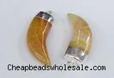 NGP2377 20*48mm - 22*50mm oxhorn agate gemstone pendants