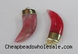 NGP2387 20*48mm - 22*50mm oxhorn agate gemstone pendants