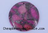 NGP243 7*40mm dyed golden turquoise & pyrite gemstone pendants