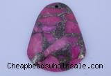 NGP244 38*47mm dyed golden turquoise & pyrite gemstone pendants